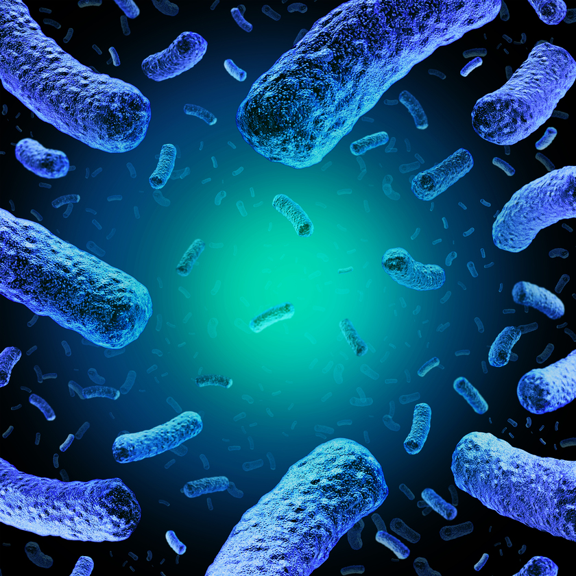 Listeria medical concept as a group of dangerous bacteria causing illness as a health care symbol for microscopic bacterial infection as a 3D illustration.