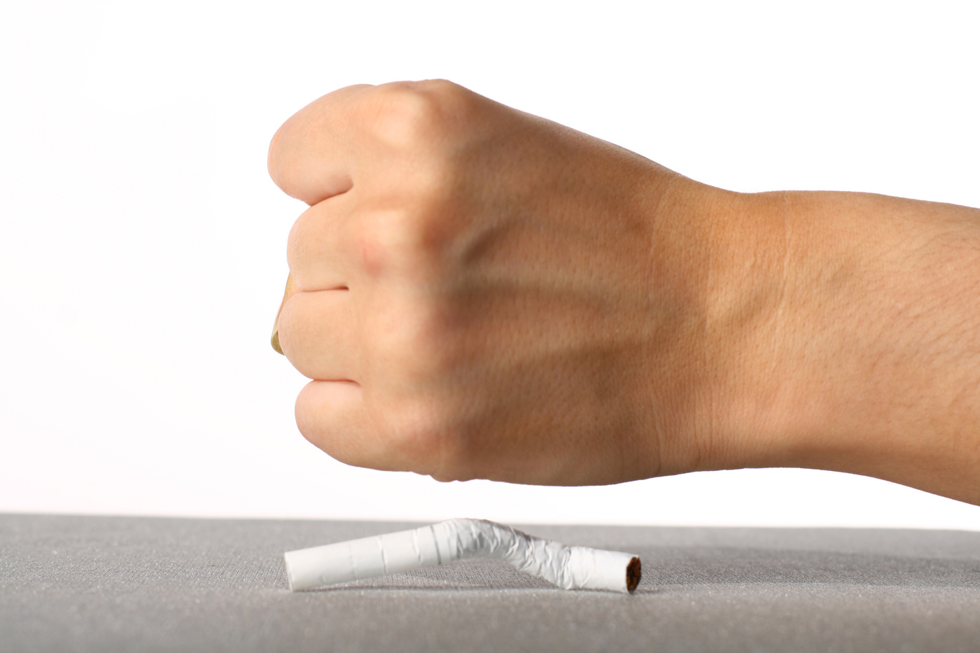 hand broke cigarette no smoke concept