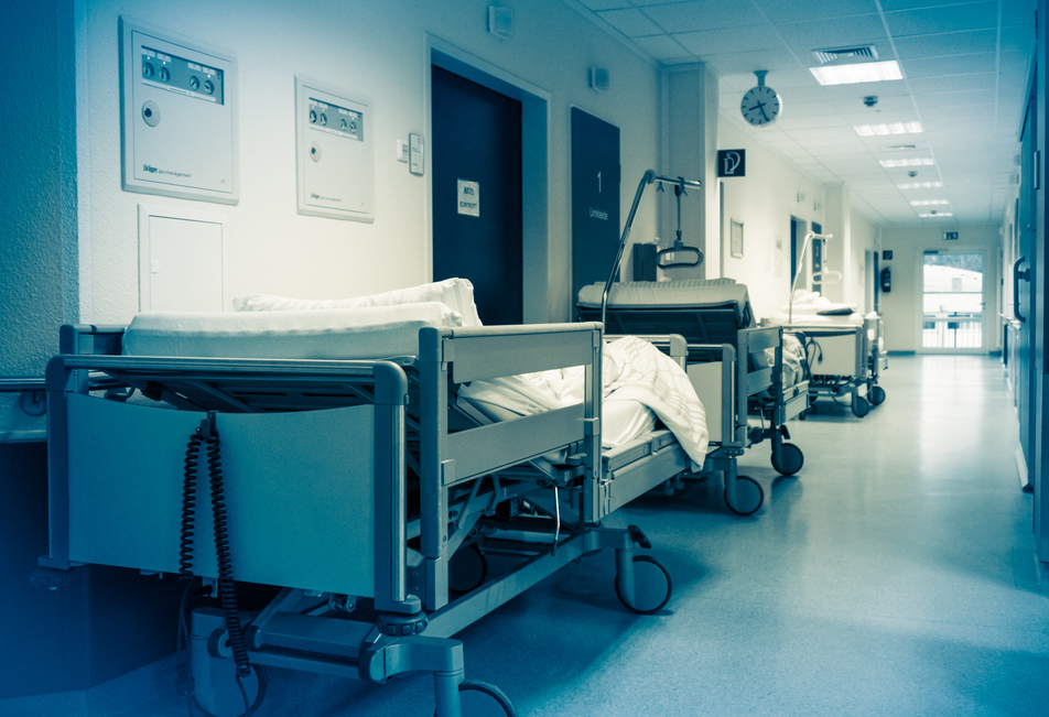 corridor in the hospital.  hospital interior